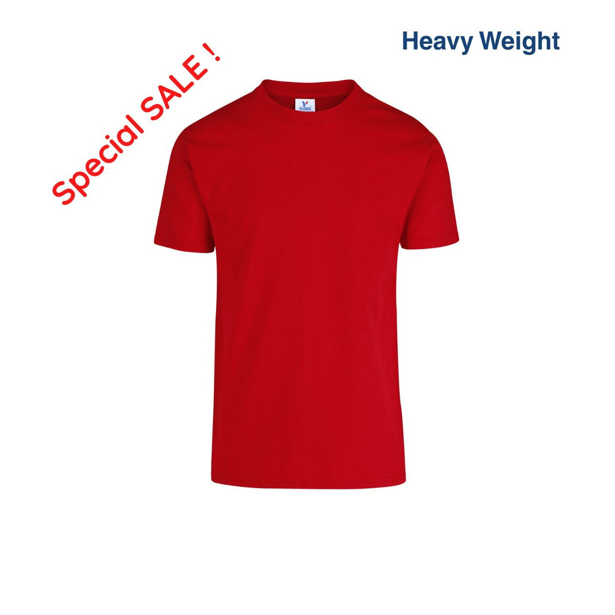 Men's Heavy Weight Crew Neck Short Sleeve T Shirt (Red)