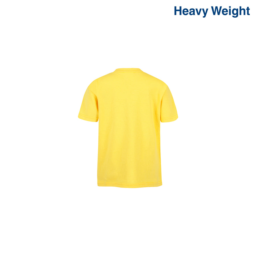 Toddler’s Unisex Heavy Weight Crew Neck Short Sleeve T-Shirt (Bright Yellow)