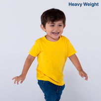 Toddler’s Unisex Heavy Weight Crew Neck Short Sleeve T-Shirt (Bright Yellow)