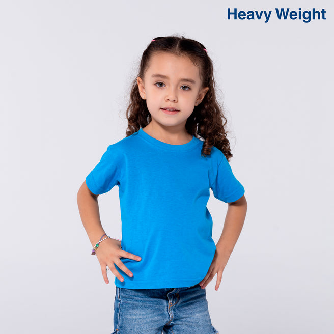 Toddler’s Unisex Heavy Weight Crew Neck Short Sleeve T-Shirt (Sky Blue)