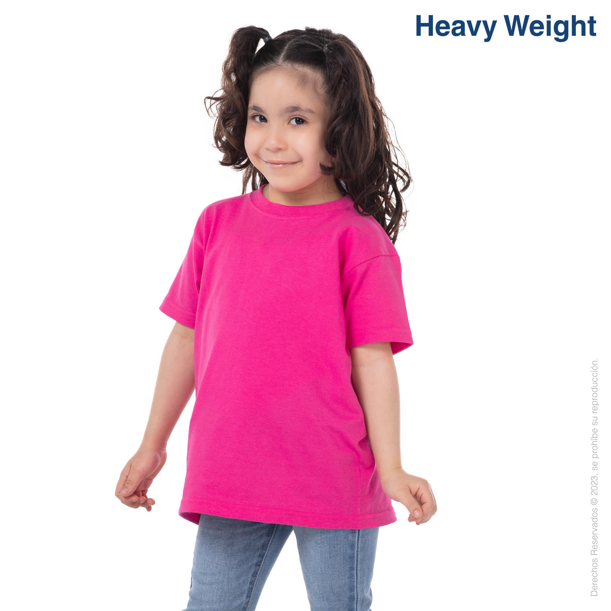 Weight Neck Toddler\'s Crew Sleeve USA Yazbek – Heavy T-Shirt (Fuchsia) Unisex Short Mint