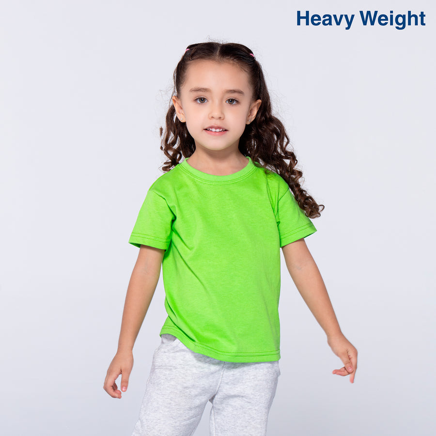 Toddler’s Unisex Heavy Weight Crew Neck Short Sleeve T-Shirt (Lime)