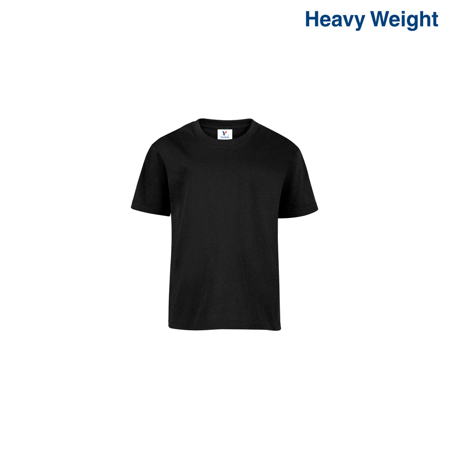 Toddler’s Unisex Heavy Weight Crew Neck Short Sleeve T-Shirt (Black)