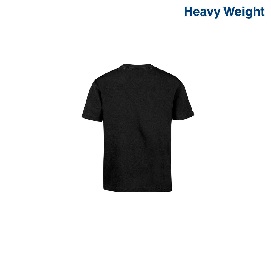 Toddler’s Unisex Heavy Weight Crew Neck Short Sleeve T-Shirt (Black)