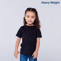 Toddler’s Unisex Heavy Weight Crew Neck Short Sleeve T-Shirt (Black)