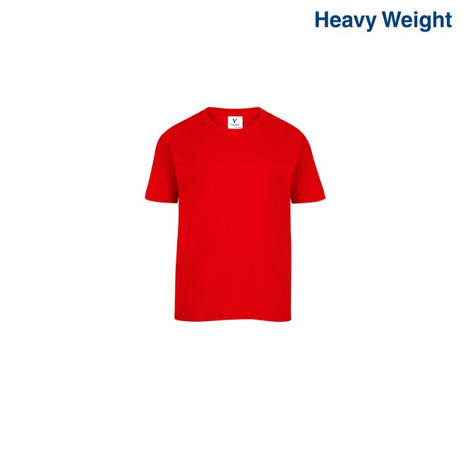 Toddler’s Unisex Heavy Weight Crew Neck Short Sleeve T-Shirt (Red)