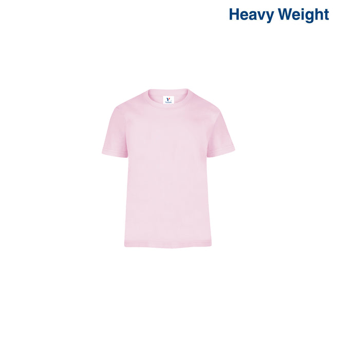 Toddler’s Unisex Heavy Weight Crew Neck Short Sleeve T-Shirt (Light Pink)