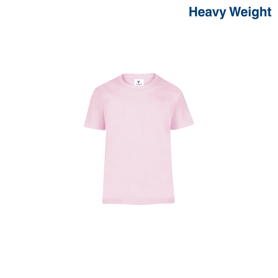 Toddler’s Unisex Heavy Weight Crew Neck Short Sleeve T-Shirt (Light Pink)