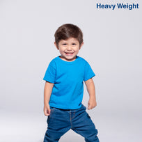 Toddler’s Unisex Heavy Weight Crew Neck Short Sleeve T-Shirt (Turquoise)