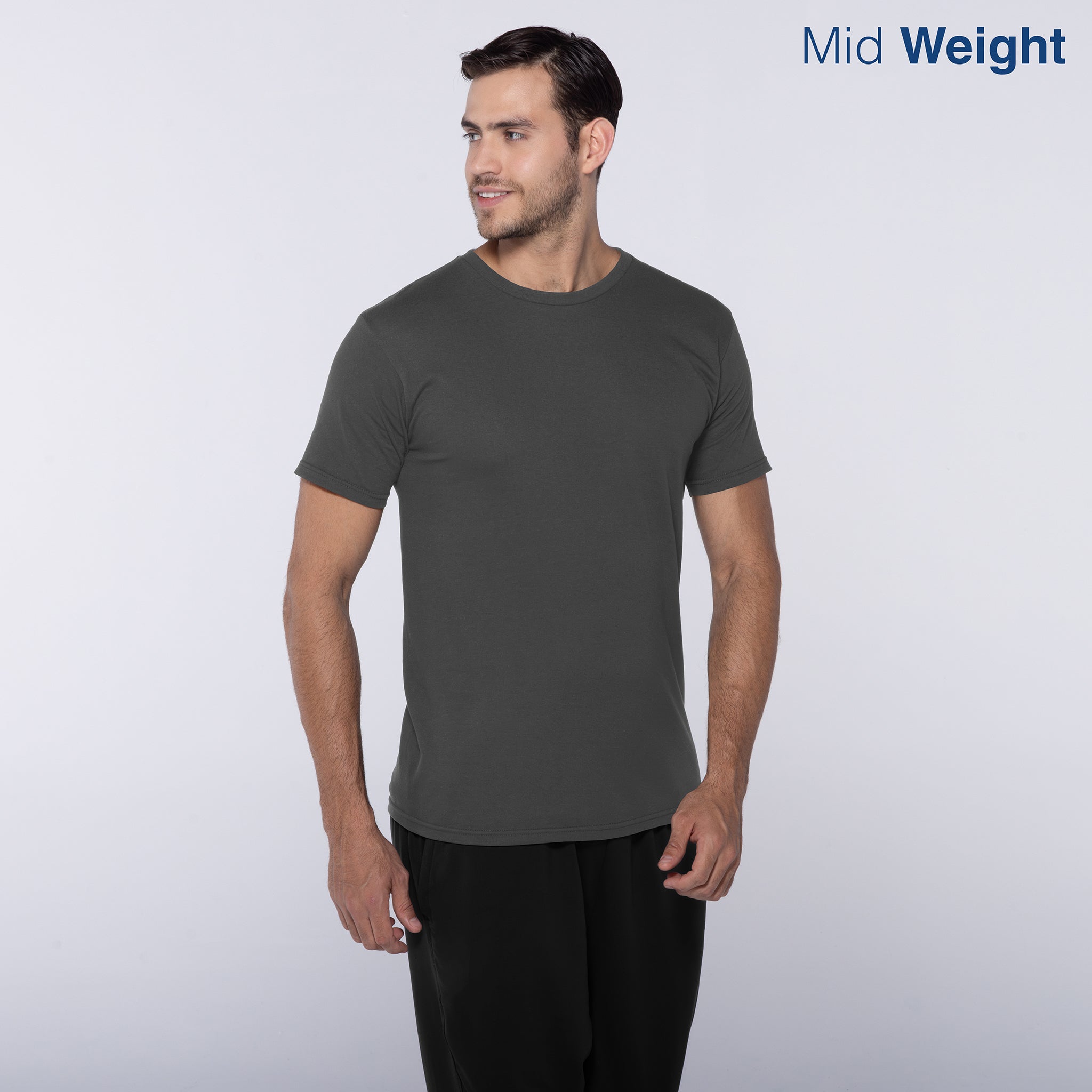 Adult Unisex Crew Neck Short Sleeve T-Shirt (Charcoal) — Yazbek