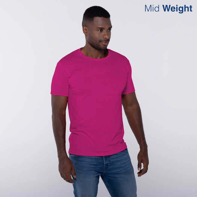 Adult Unisex Crew Neck Short Sleeve T-Shirt (Fuchsia)