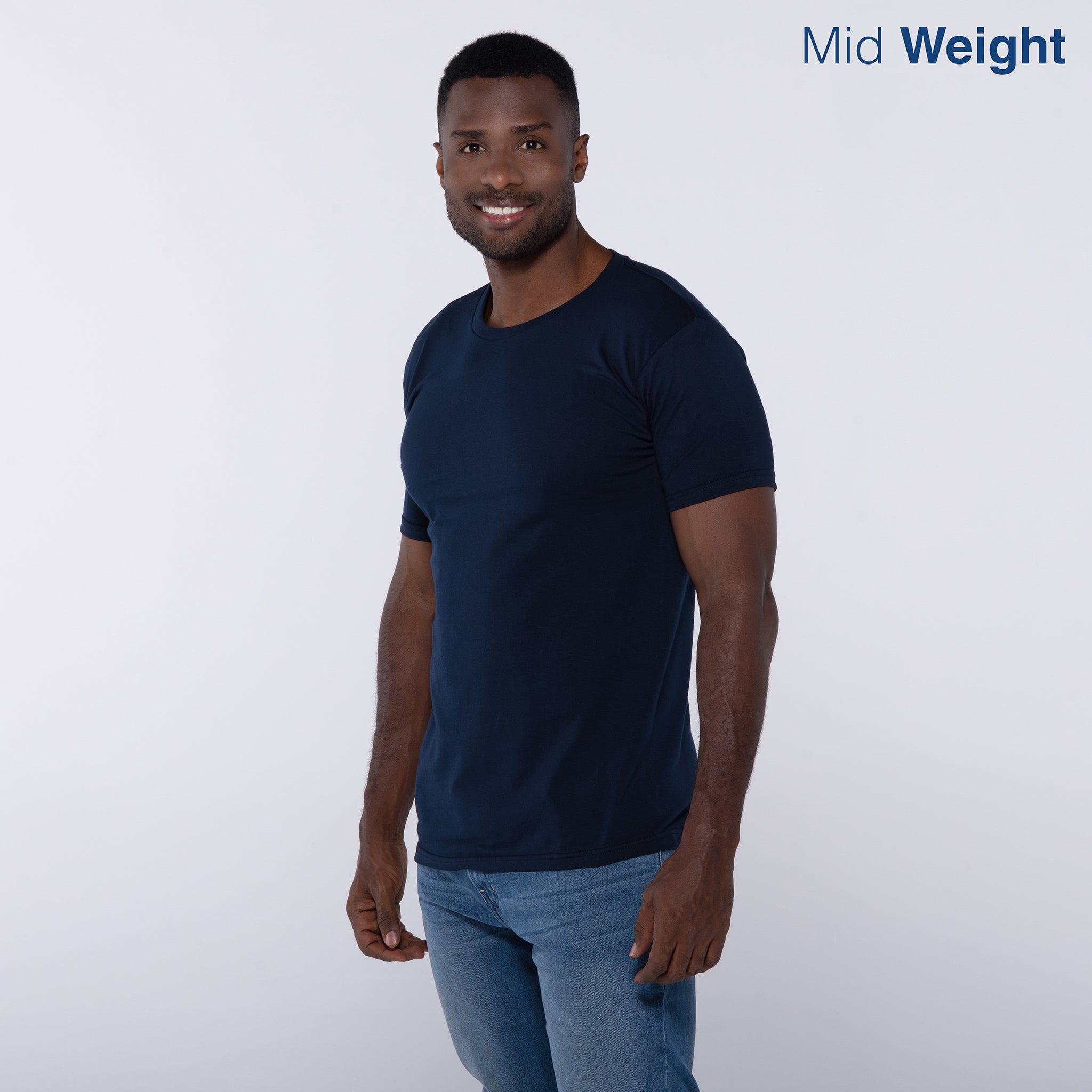 Adult Unisex Crew Neck Short Sleeve T-Shirt (Navy) — Yazbek USA Mint