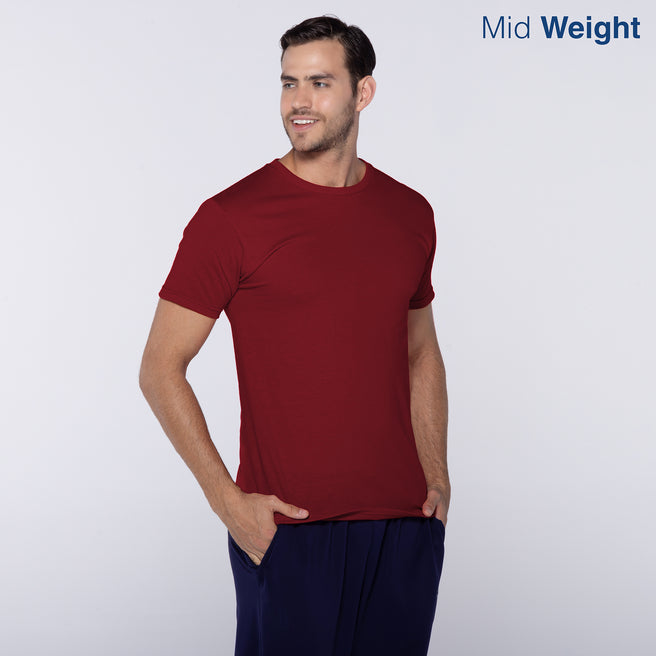 Adult Unisex Crew Neck Short Sleeve T-Shirt (Maroon)