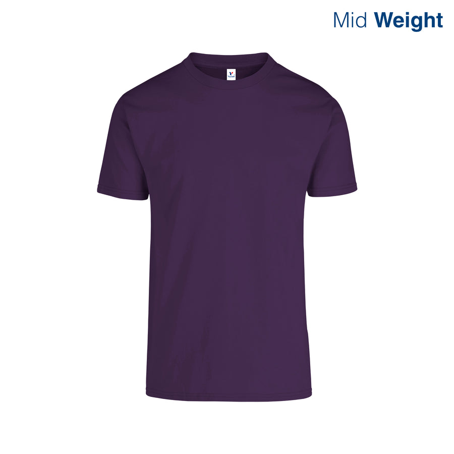 Adult Unisex Crew Neck Short Sleeve T-Shirt (Purple)