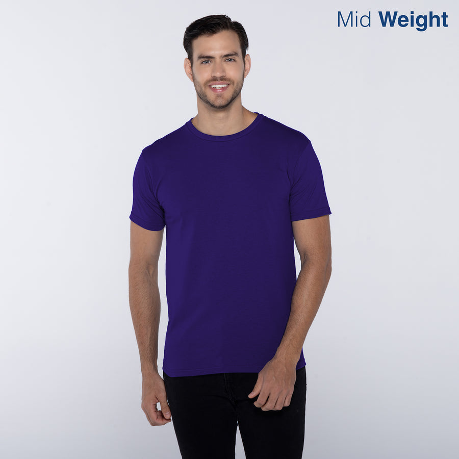 Adult Unisex Crew Neck Short Sleeve T-Shirt (Purple)