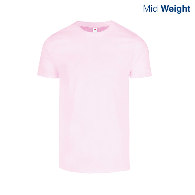 Adult Unisex Crew Neck Short Sleeve T-Shirt (Light Pink)