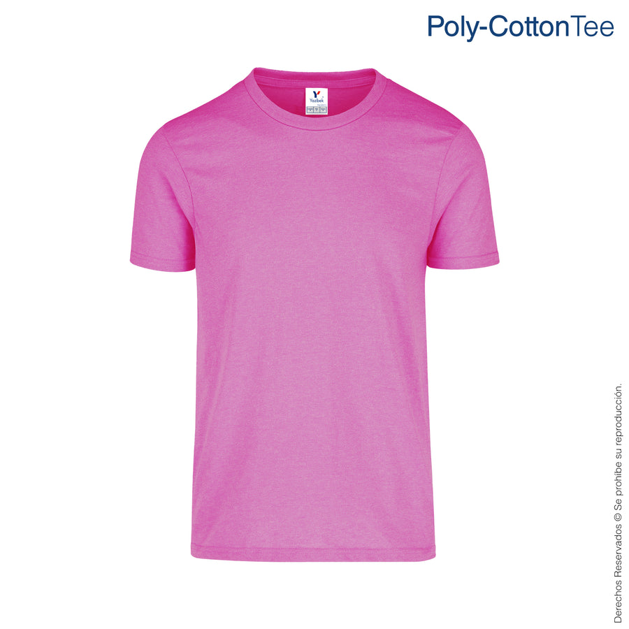 Adult Unisex Crew Neck Short Sleeve T-Shirt (Heather Fuchsia)