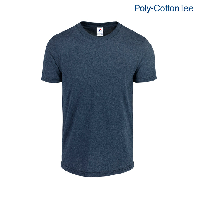 Adult Unisex Crew Neck Short Sleeve T-Shirt (Heather Navy)