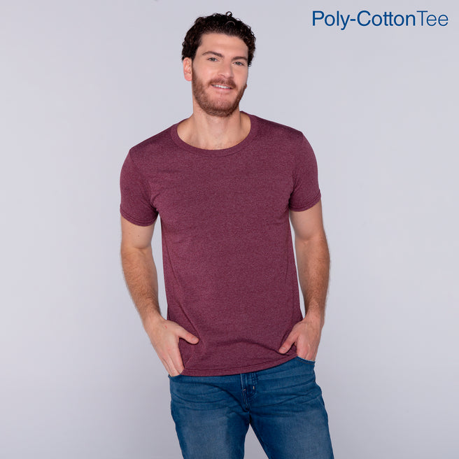 Adult Unisex Crew Neck Short Sleeve T-Shirt (Heather Maroon)