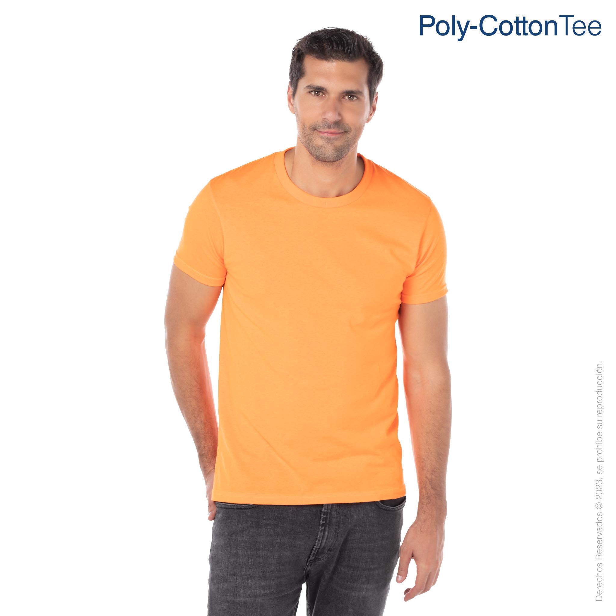 Men’s Crew Neck Short Sleeve T-Shirt (Neon Orange)