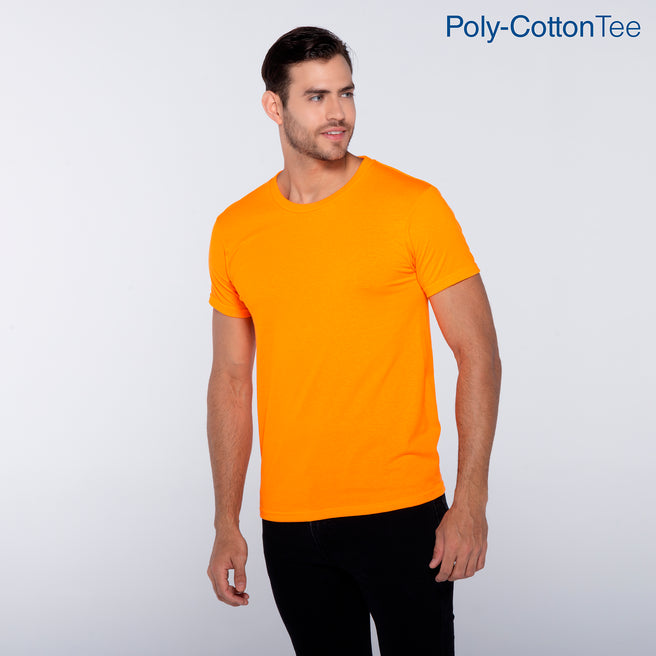 Adult Unisex Crew Neck Short Sleeve T-Shirt (Neon Orange)