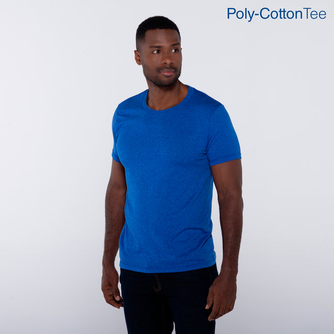 Adult Unisex Crew Neck Short Sleeve T-Shirt (Heather Royal)