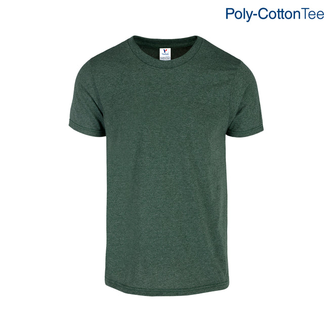 Adult Unisex Crew Neck Short Sleeve T Shirt (Heather Forest Green)