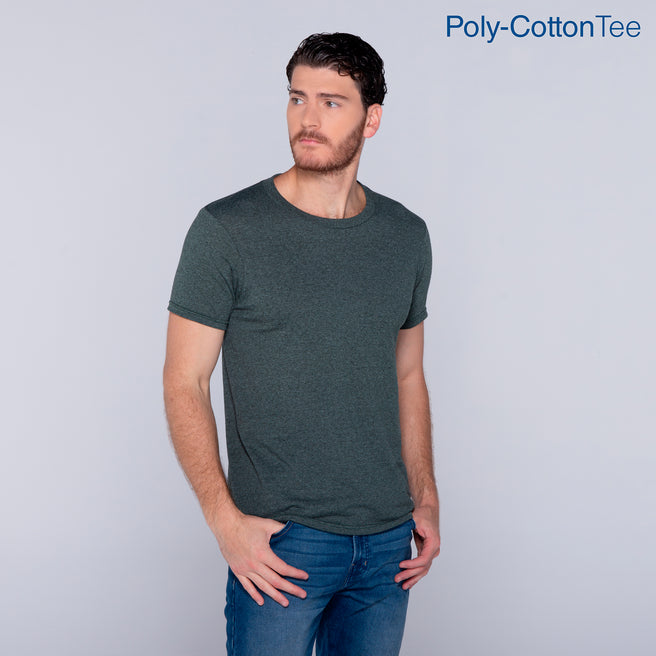 Adult Unisex Crew Neck Short Sleeve T Shirt (Heather Forest Green)
