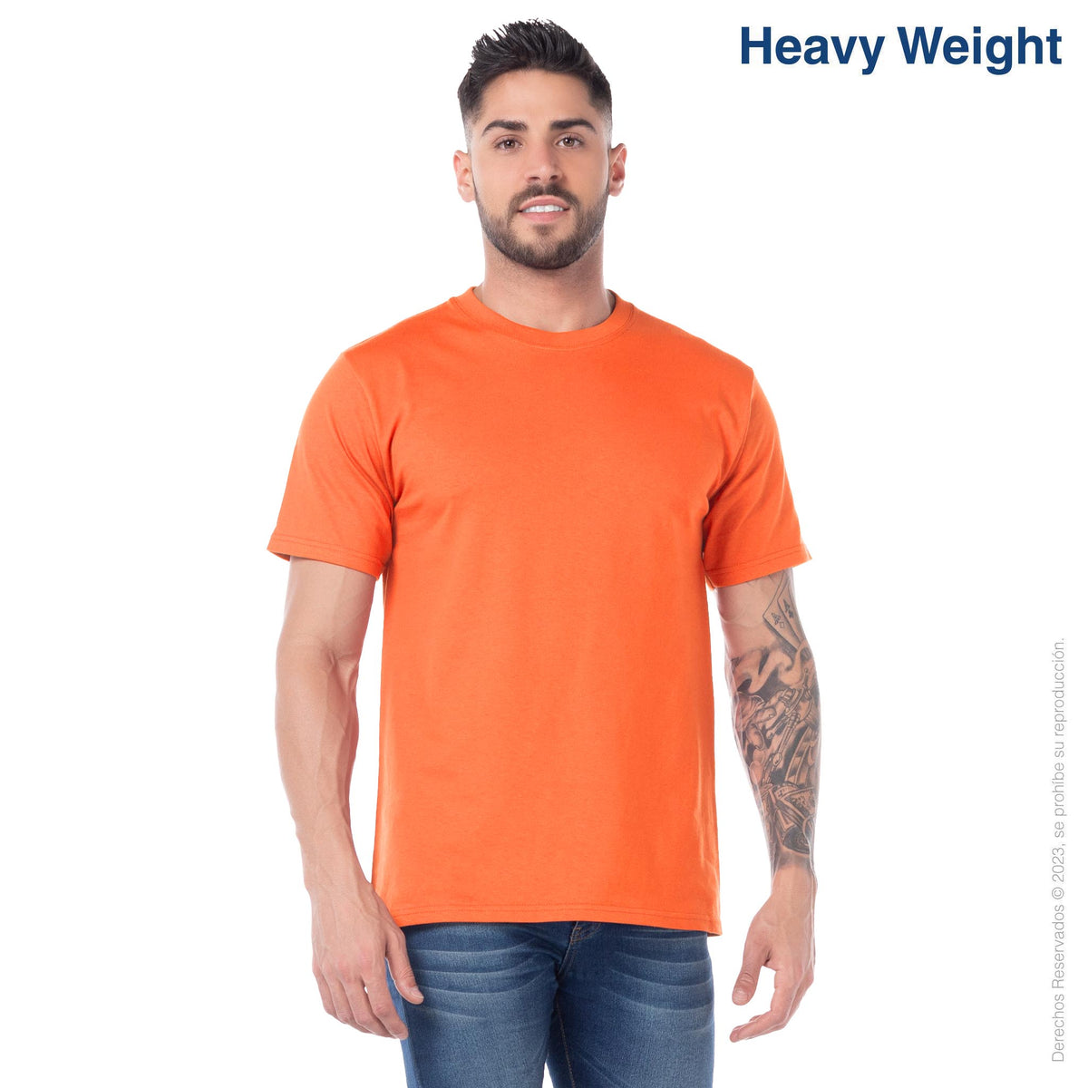 Men's Heavy Weight Crew Neck Short Sleeve T Shirt (Orange) – Yazbek USA ...