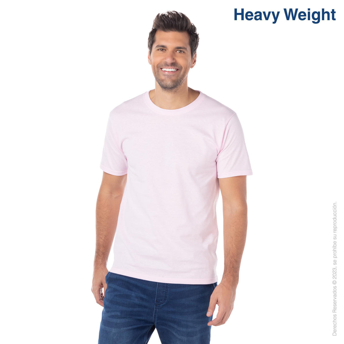 Men's Heavy Weight Crew Neck Short Sleeve T Shirt (Light pink) – Yazbek ...
