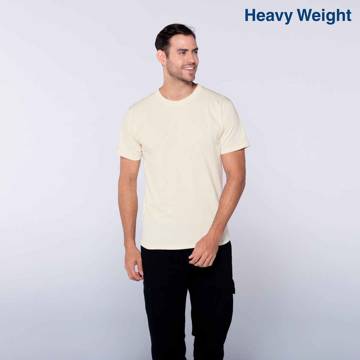 Adult Unisex Heavy Weight Crew Neck Short Sleeve T Shirt (Sand 