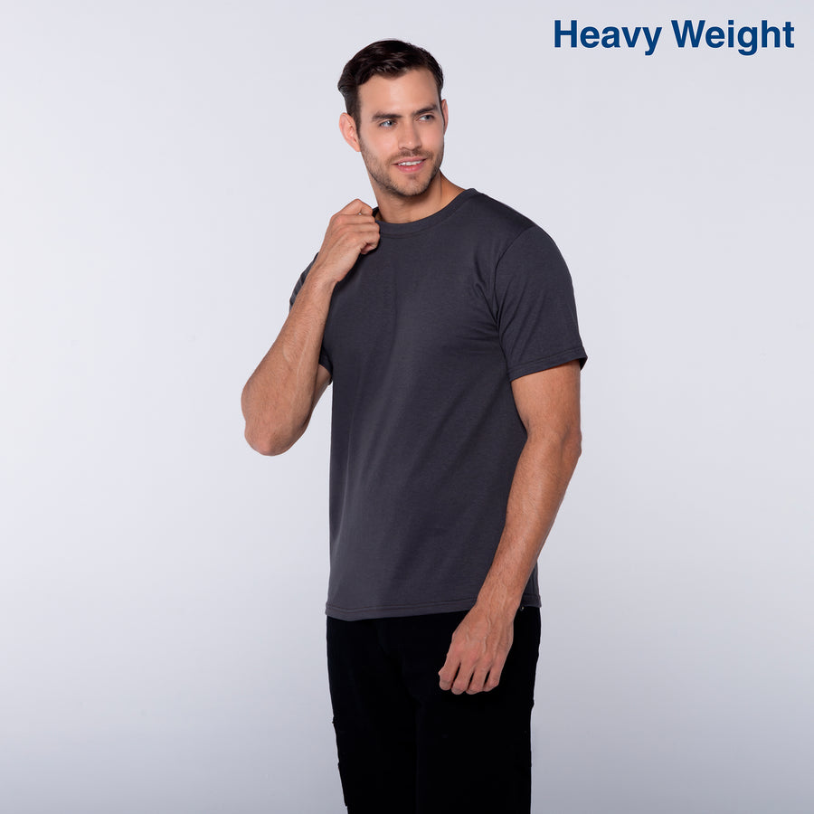 Adult Unisex Heavy Weight Crew Neck Short Sleeve T Shirt (Charcoal)
