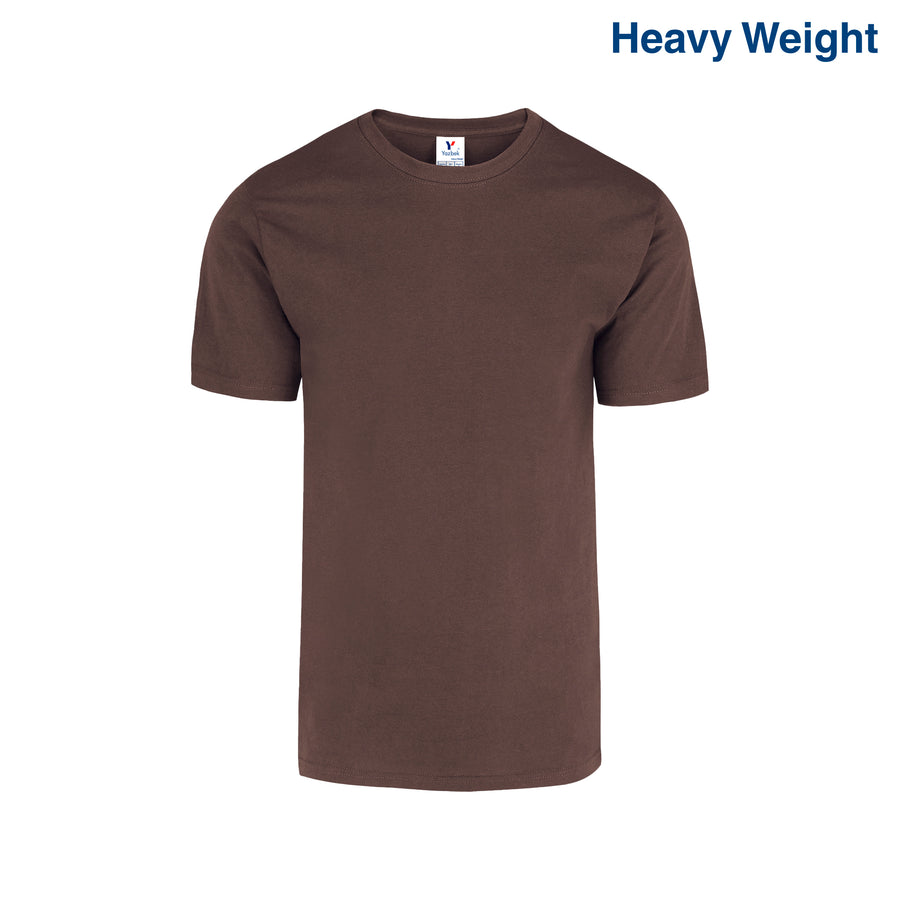 Adult Unisex Heavy Weight Crew Neck Short Sleeve T Shirt (Chocolate)