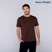 Adult Unisex Heavy Weight Crew Neck Short Sleeve T Shirt (Chocolate)