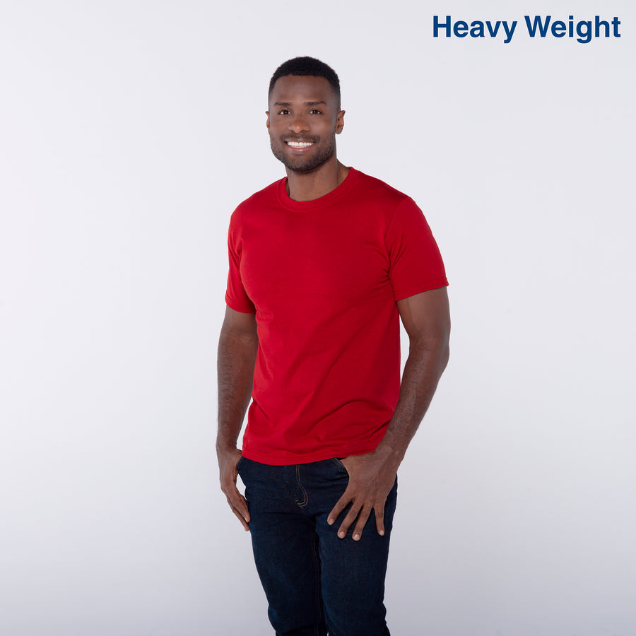 Adult Unisex Heavy Weight Crew Neck Short Sleeve T Shirt (Cardinal)