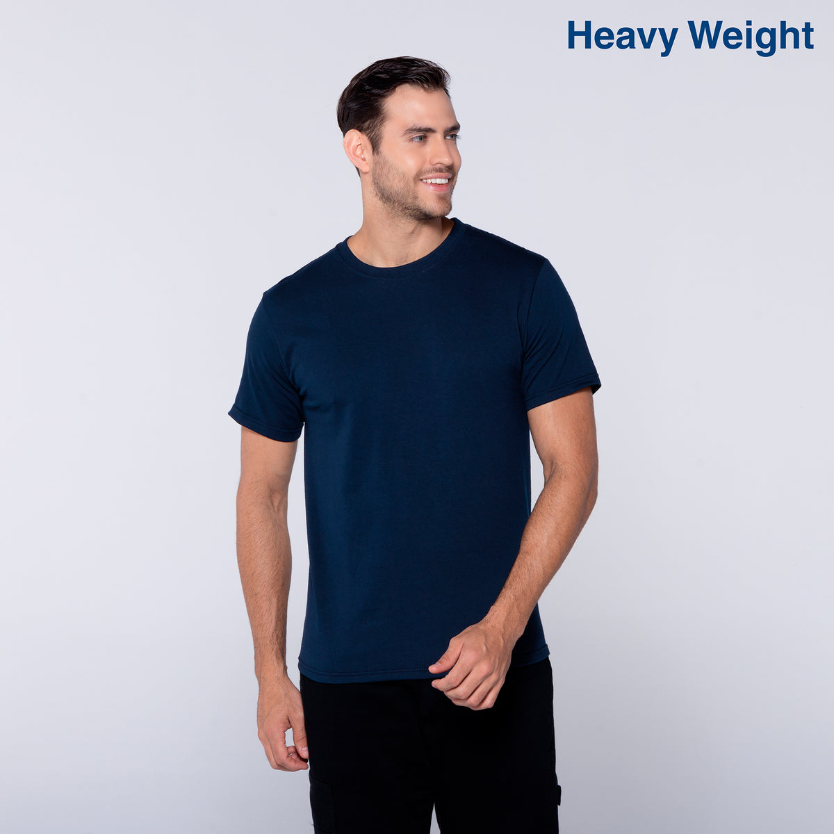 Adult Unisex Heavy Weight Crew Neck Short Sleeve T Shirt (Navy ...