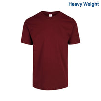 Adult Unisex Heavy Weight Crew Neck Short Sleeve T Shirt (Maroon)