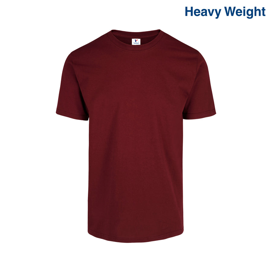 Adult Unisex Heavy Weight Crew Neck Short Sleeve T Shirt (Maroon)
