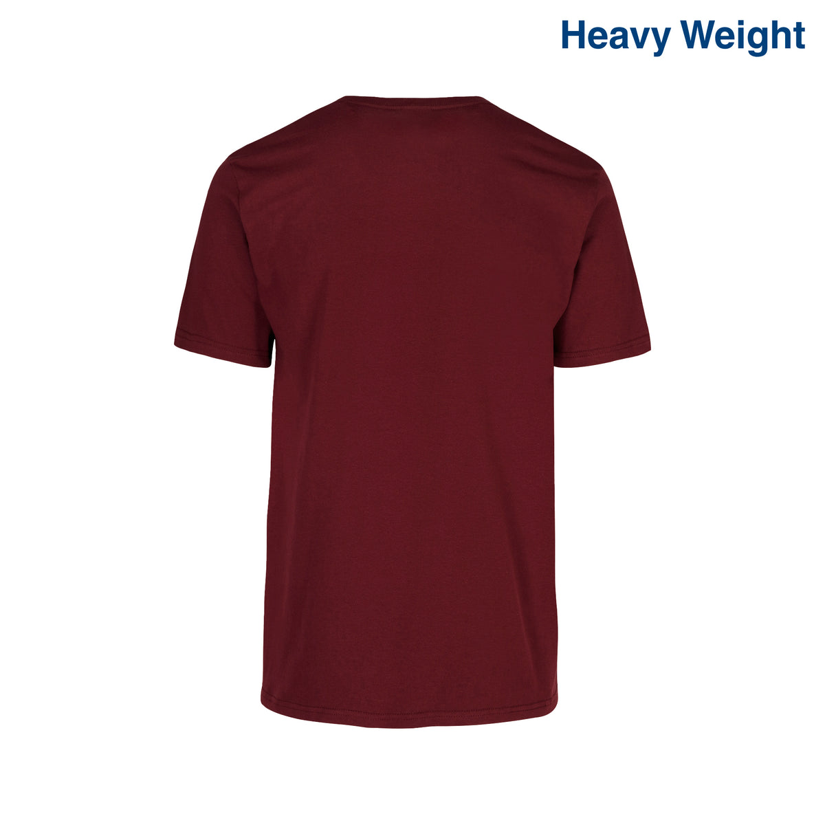 Adult Unisex Heavy Weight Crew Neck Short Sleeve T Shirt (Maroon ...
