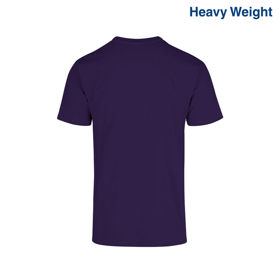 Adult Unisex Heavy Weight Crew Neck Short Sleeve T Shirt (Purple)