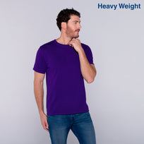 Adult Unisex Heavy Weight Crew Neck Short Sleeve T Shirt (Purple)
