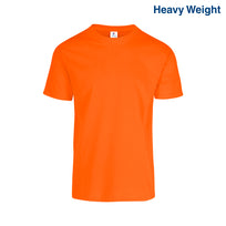 Adult Unisex Heavy Weight Crew Neck Short Sleeve T Shirt (Orange)