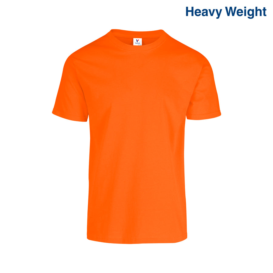 Adult Unisex Heavy Weight Crew Neck Short Sleeve T Shirt (Orange)