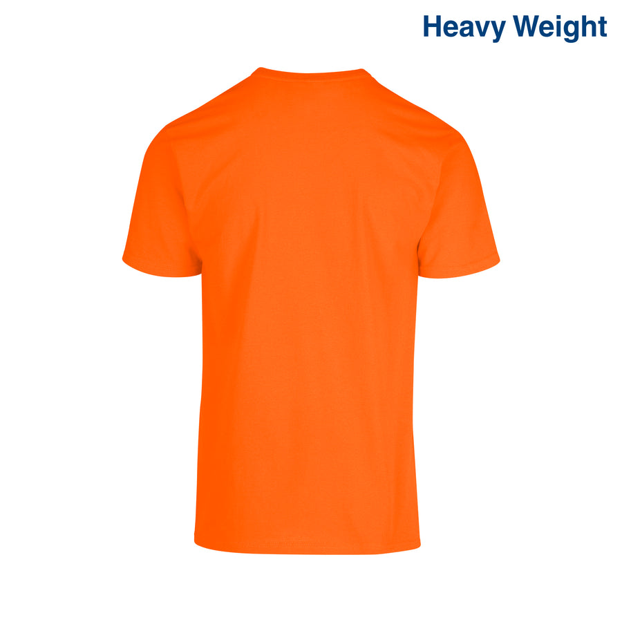 Adult Unisex Heavy Weight Crew Neck Short Sleeve T Shirt (Orange)