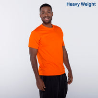 Adult Unisex Heavy Weight Crew Neck Short Sleeve T Shirt (Orange)