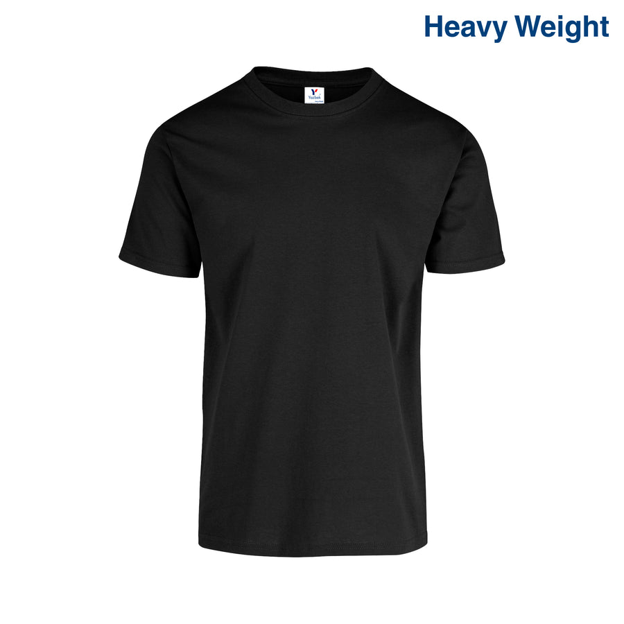 Adult Unisex Heavy Weight Crew Neck Short Sleeve T Shirt (Black)