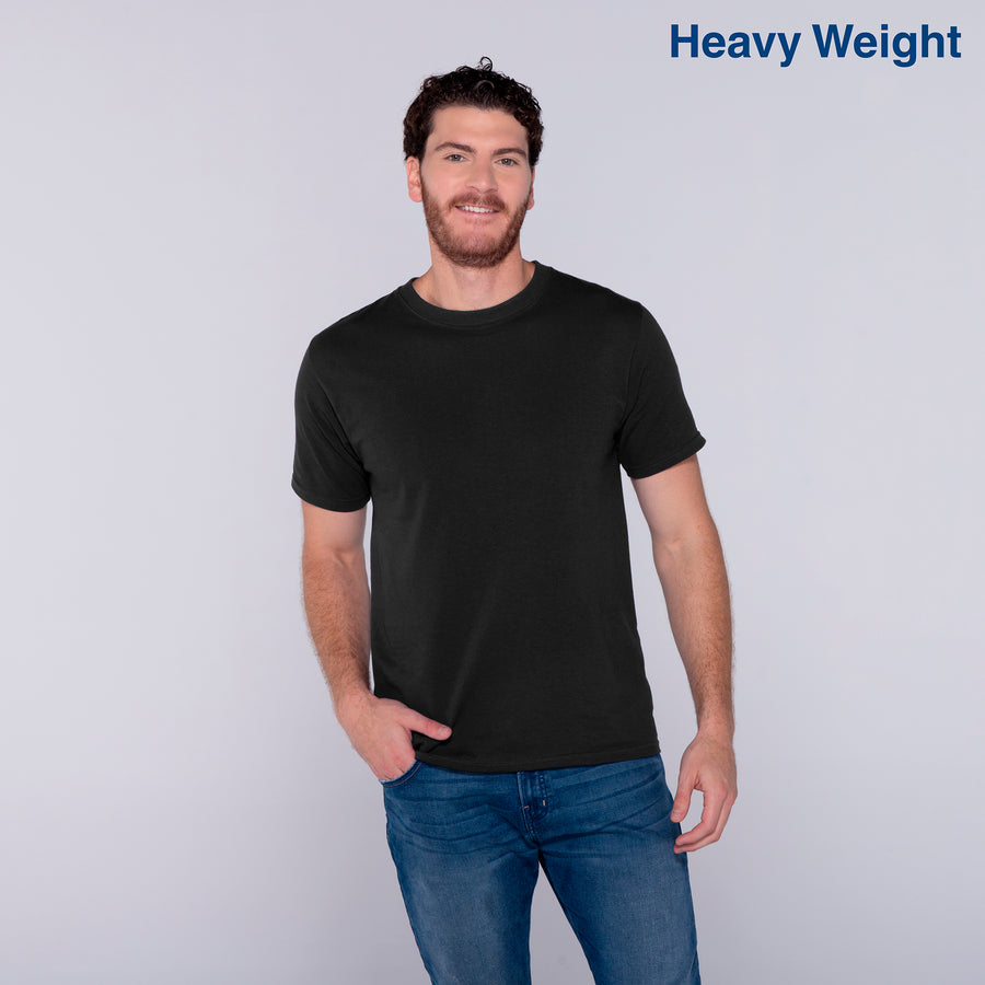 Adult Unisex Heavy Weight Crew Neck Short Sleeve T Shirt (Black)