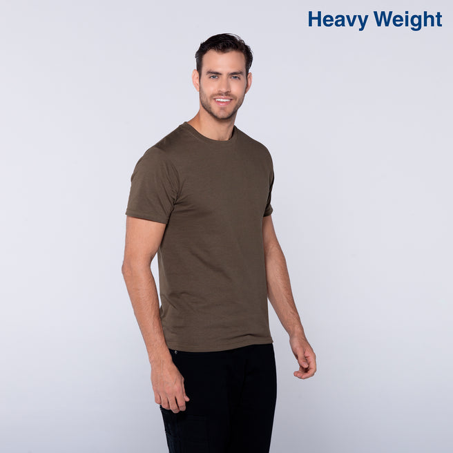 Adult Unisex Heavy Weight Crew Neck Short Sleeve T Shirt (Olive)