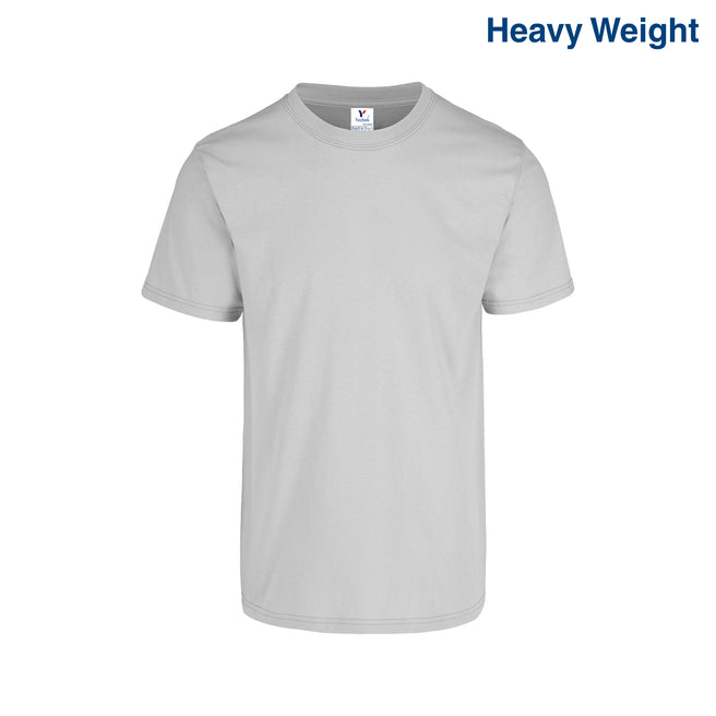 Adult Unisex Heavy Weight Crew Neck Short Sleeve T Shirt (Silver)