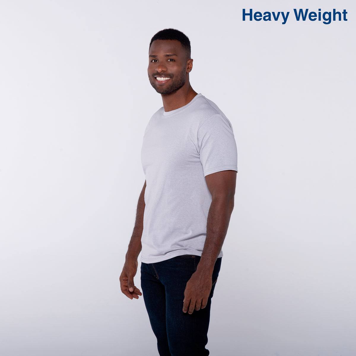 Adult Unisex Heavy Weight Crew Neck Short Sleeve T Shirt (Silver ...